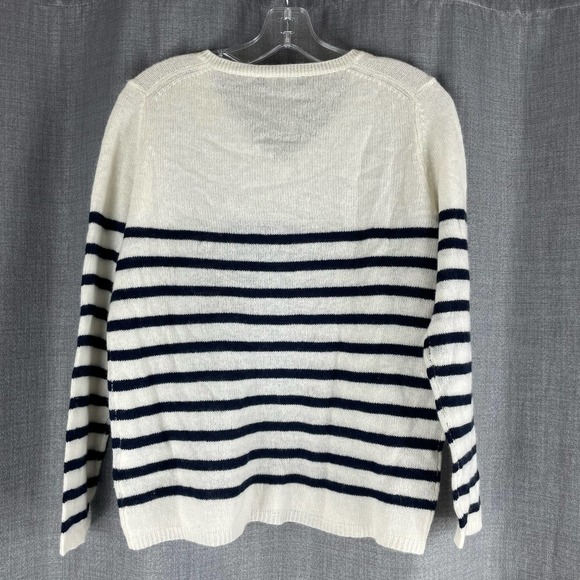 Estheme Cachemire Cashmere Faux Pearl Embellished Sweater Striped Size S - Picture 5 of 8